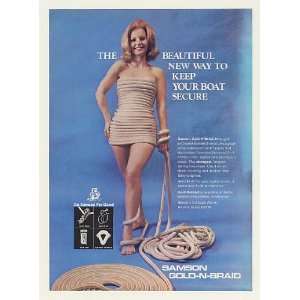  1969 Lady Wearing Samson Gold N Braid Boat Rope Photo 