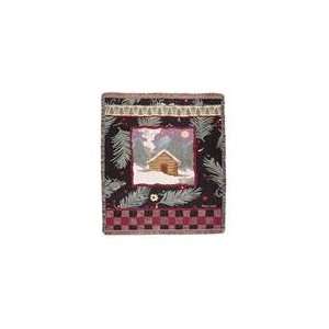 Snowy Meadow Cabin Holiday Tapestry Throw 50 x 60