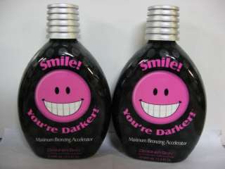 LOT OF 2 DESIGNER SKIN SMILE YOUR DARKER TANNING LOTION  