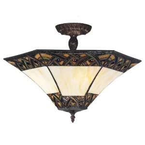 Traditional / Classic 3 Light Semi Flush Mount Ceiling Fixture with 