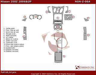 Nissan 350Z Carbon Fiber Dash Kit Trim Parts  