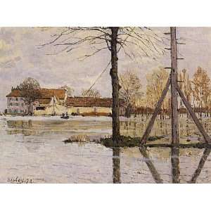   to the Ile de la Loge, Flood Alfred Sisley Hand P