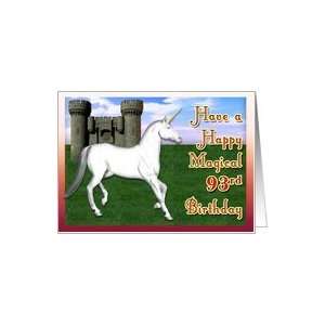  Magical 93rd Birthday, Unicorn Castle Card Toys & Games