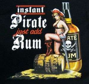 INSTANT PIRATE JUST ADD RUM SEXY GIRL SKULL T SHIRT 124  