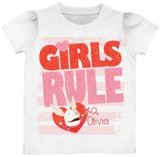 Olivia the Pig Nickelodeon Girls T Shirt GIRLS RULE 2T 3T 4T 5T  