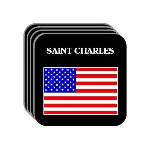 US Flag   Saint Charles, Missouri (MO) Set of 4 Mini Mousepad Coasters