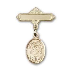 Baby Badge with St. Nicholas Charm and Polished Badge Pin St. Nicholas 