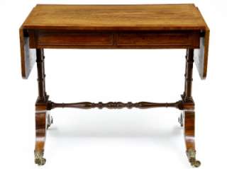 REGENCY ANTIQUE CROSS BANDED ROSEWOOD SOFA TABLE  