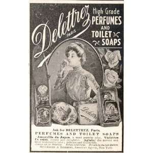 1901 Vintage Ad Delettrez Perfume Toilet Soap Paris   Original Print 