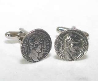Roman Coin Hadrian Cufflinks in Fine English Pewter  