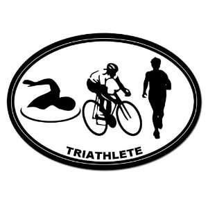  Oval TRIATHLETE Run Swim Bike Logos Triathlon Sticker 