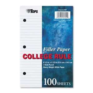   Paper   8 1/2 x 5 1/2, College Rule, 100 Sheets/Pk(sold in packs of 3