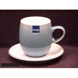  Denby Azure Curve Mug(s) Large & Saucer(S) Kitchen 