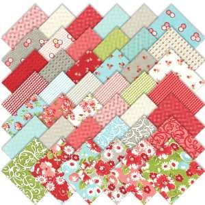  Moda Ruby Charm Pack 5 Quilt Squares Arts, Crafts 