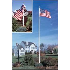  20 Silver Telescoping In Ground Flagpole   Quinn Flags 