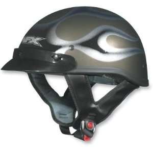  AFX FX 70 Beanie Half Helmet Dark Silver/Black Flame XXL 