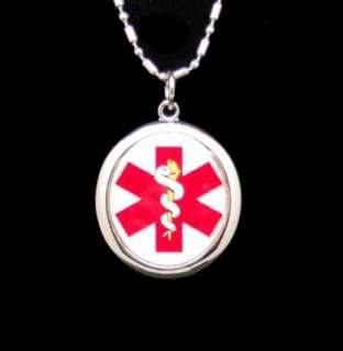 QUALITY MEDICAL ID NECKLACE PENDANT FREE ENGRAVING  