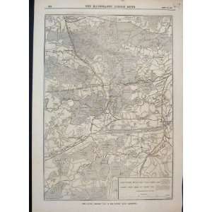   1871 Autumn Campaign Plan Country Round Aldershot Map
