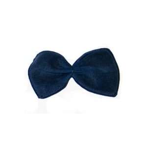  Suede Fabric Bow Hair Barrette Clip in NAVY BLUE 