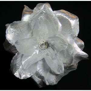  Silver Rose Flower Headband Beauty