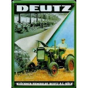  Deutz Tractor factory metal postcard / mini sign