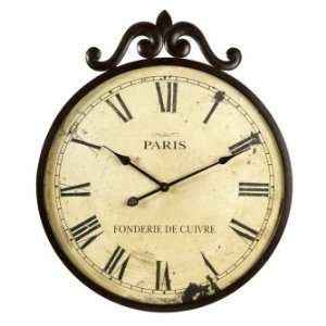   Clock Iron Mdf Simply Sophisticated Brown Metal Aged Face Roman