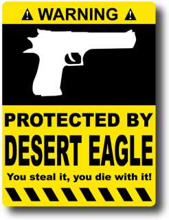 Protected By Desert Eagle Sticker Decal Case 50 44 357  