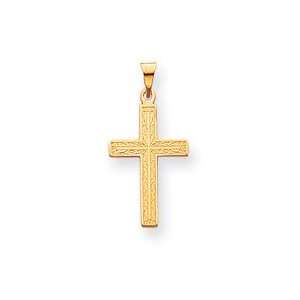  14k Yellow Gold Solid Cross Pendant Jewelry
