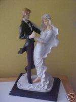 Bride and Groom Poly Resin Statue by DeVinci 14 tall  