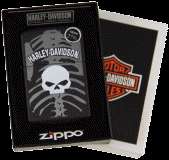 Zippo Harley Davidson Skull & Ribcage   Black Matte #28085