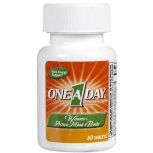  One A Day Womens Active Mind & Body Tabs, 50 ct (Pack of 