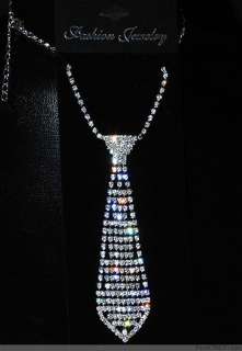 One Fashion S Size Necktie Crystal Rhinestone Necklace  