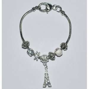  Silver Pandora Style Charm Bracelet 8 1/2 by BriannaBeads 