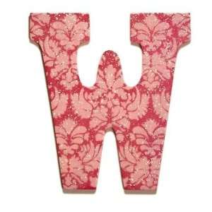  Hot Pink Damask Glitter Wall Letters Baby