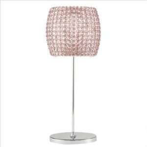   One Light Fixture Table Lamp in Silver Crystal Color Strass Clear
