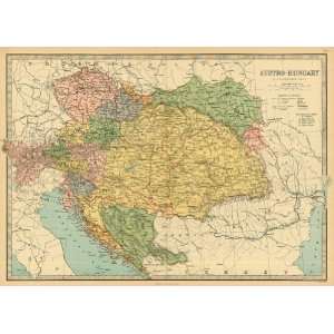  Bartholomew 1881 Antique Map of the Austro Hungarian 
