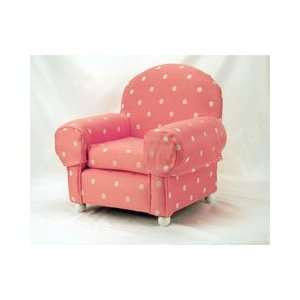  Wooden Framed Pet Dog Chair with Pink and White Polka Dots 