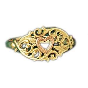  14kt Rose & Yellow Gold Heart Ring Jewelry