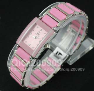 New Fashion Cute Pink Lady Girls Ceramic Band Quartz Wrist Watch 