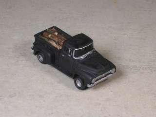 HO Scale 1956 Ford Pickup with a real fire wood load.  