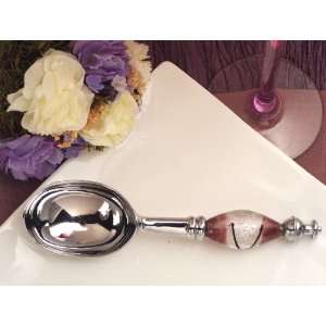  Murano art deco Ice Cream Scoop silver and purple handle 