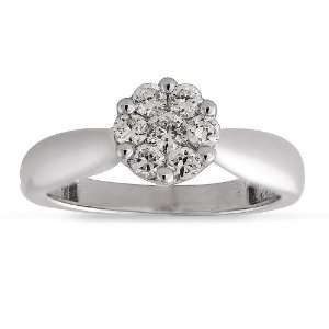  14k White Gold Diamond Engagement Ring (1/4 cttw I J Color 