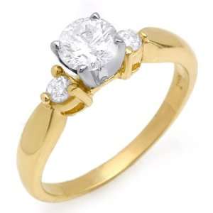  Natural 0.75 ctw Diamond Ring 14K Yellow Gold Jewelry