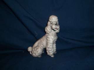 Vintage Porcelain Grey Ceramic Poodle Dog Figurine  