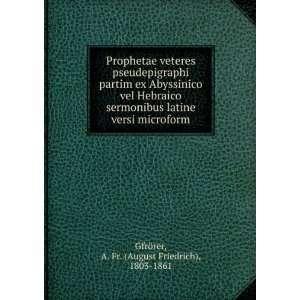  Prophetae veteres pseudepigraphi partim ex Abyssinico vel Hebraico 