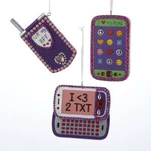  Pack of 6 Tween Christmas Trendy Cell Phone Ornaments with 