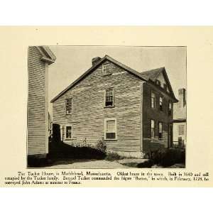  1906 Print Tucker House Marblehead Massachusetts 1640 