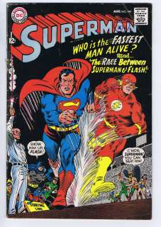 Superman #199 DC Pub 1967 Classic first race with Flash  