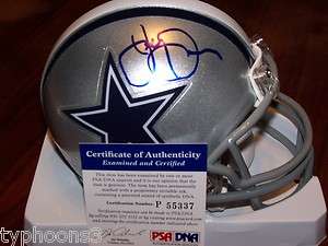 JERRY JONES (Dallas Cowboys) signed mini helmet w/PSA COA  