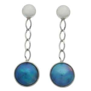  Pearl earrings, Blue Suspense 0.4 W 1.4 L Jewelry